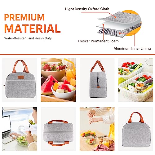 Insulated Leakproof Lunch Bag - Grey Cooler Tote