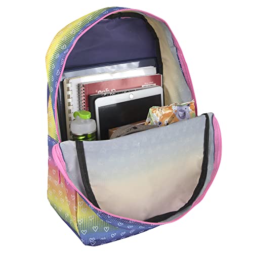 Pastel Hearts 17-Inch Girls' Backpack with Straps