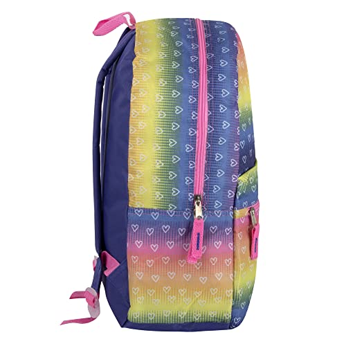 Pastel Hearts 17-Inch Girls' Backpack with Straps