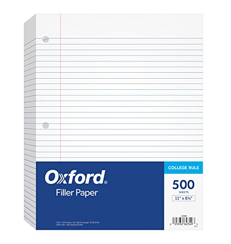 College Rule Loose-Leaf Paper, 500 Sheets, White