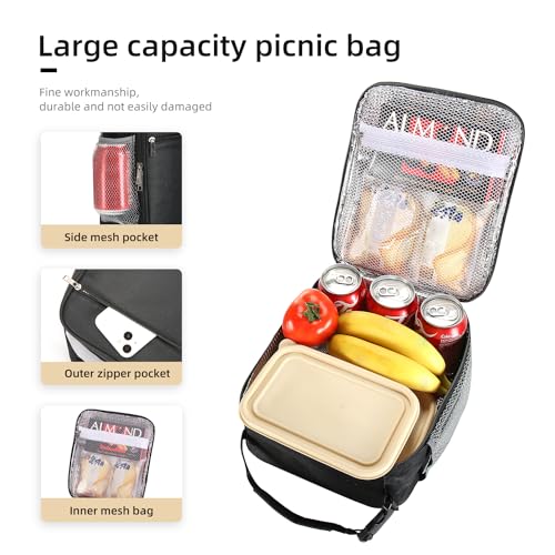 AYEANY Insulated Large Capacity Lunch Bag (Black)