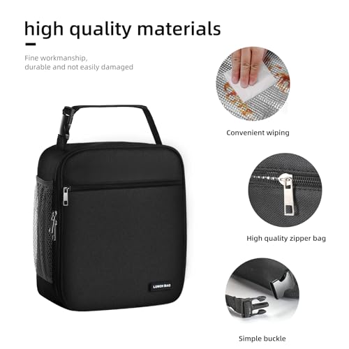 AYEANY Insulated Large Capacity Lunch Bag (Black)