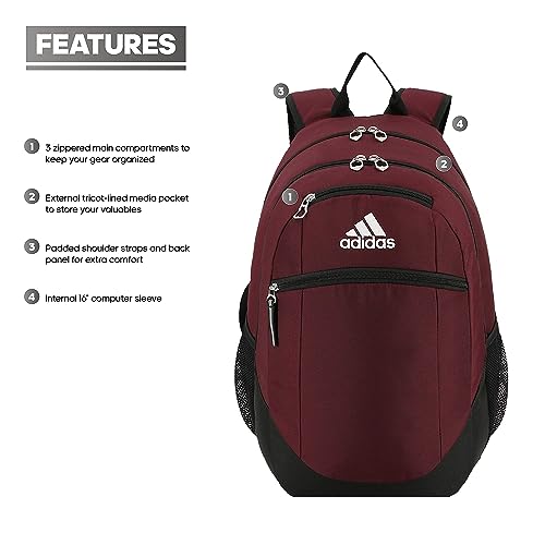Adidas Striker 2 Team Backpack - Maroon/Black/White