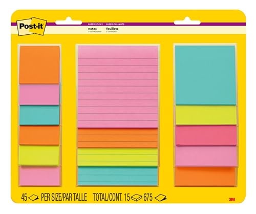 Super Sticky Notes Collection, Assorted Neon Colors