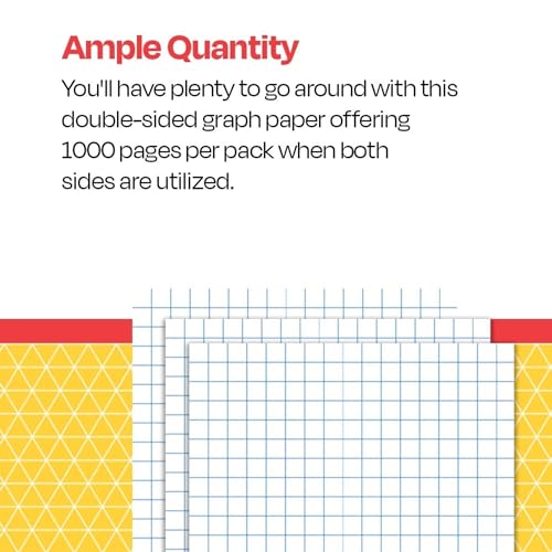 500-Sheet 1/4 Rule White Graph Paper Pack