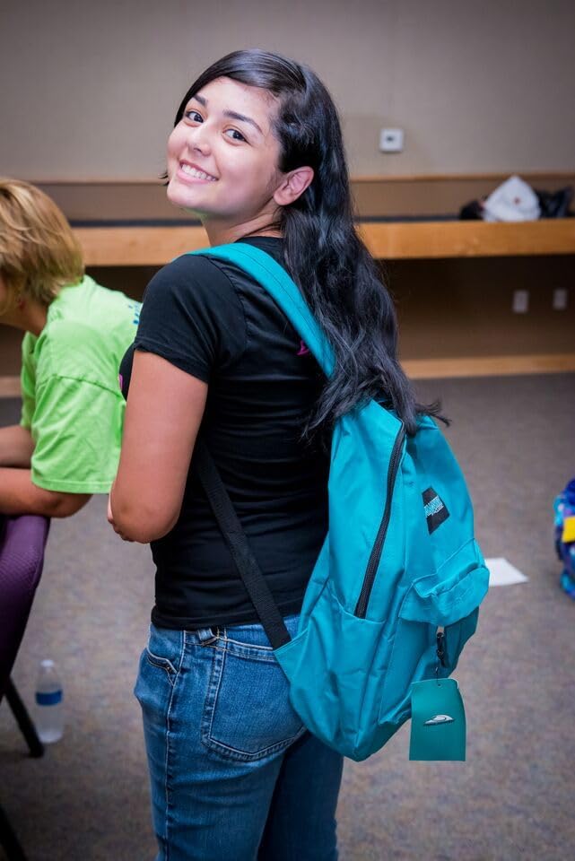 Classic 17-Inch Light Blue Backpack with Straps