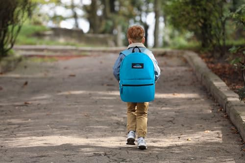 Classic 17-Inch Light Blue Backpack with Straps