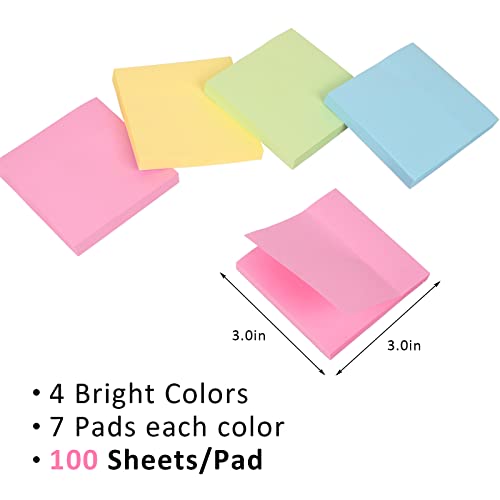 Colored Sticky Notes Bulk Pack - 28 Pads