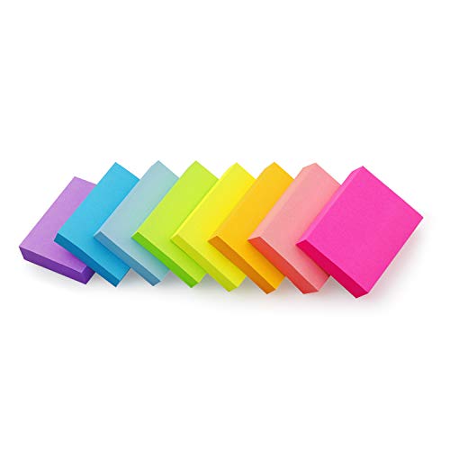 Bright Color Sticky Notes - 8 Pads, 800 Sheets