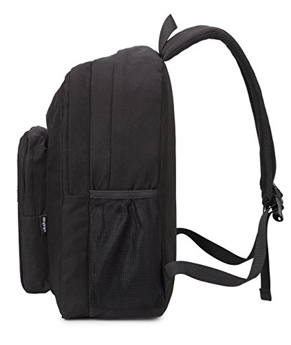 Water-Resistant Classic Black Travel Backpack for Students