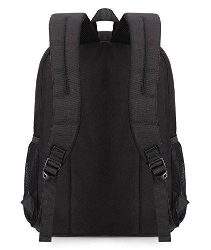 Water-Resistant Classic Black Travel Backpack for Students