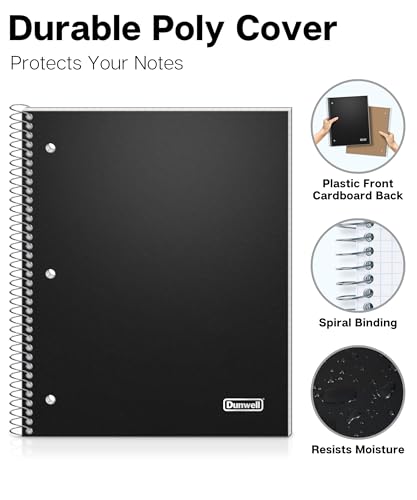 Graph Ruled Spiral Notebook with Poly Pocket