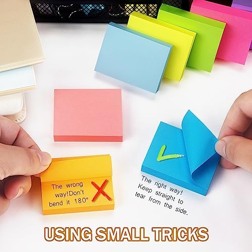 Bright Color Sticky Notes - 8 Pads, 800 Sheets