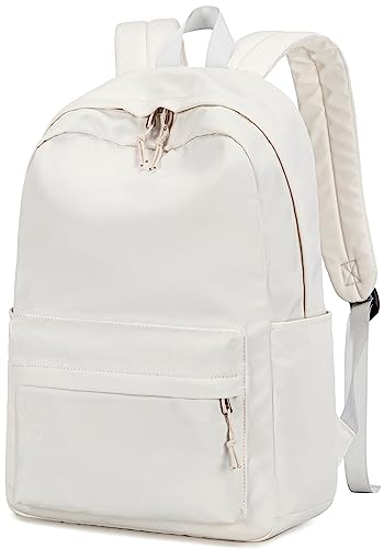 Solid Beige Laptop Backpack for Teens and Women