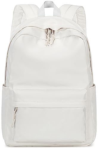 Solid Beige Laptop Backpack for Teens and Women