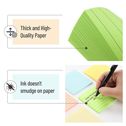 Pastel Lined Sticky Notes - 3x3, 6 Pads