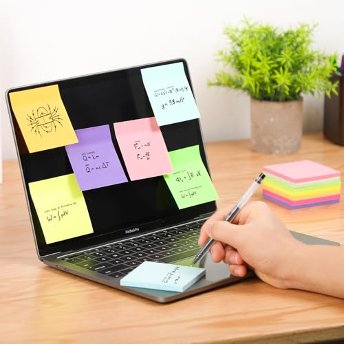 Colorful 3x3 Sticky Notes - 8 Pads, 60 Sheets