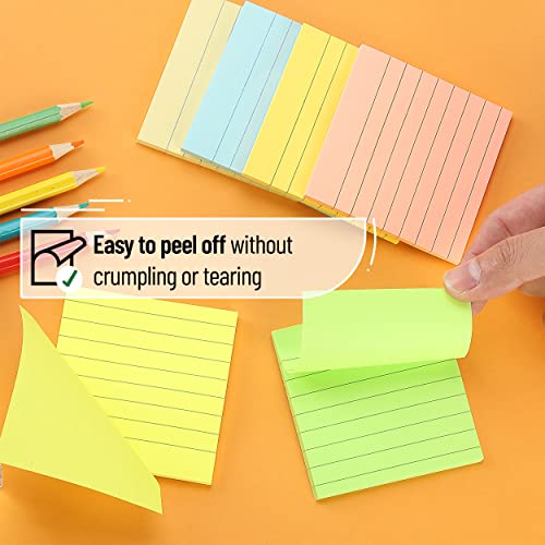 Pastel Lined Sticky Notes - 3x3, 6 Pads