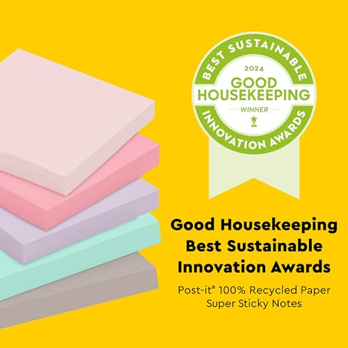 Eco-Friendly Super Sticky Notes, 3x3 in, 5 Pads