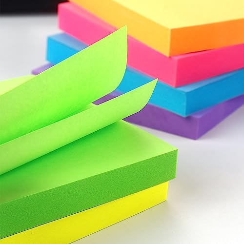 Bright Color Sticky Notes 3x3 Inch - 6 Pads