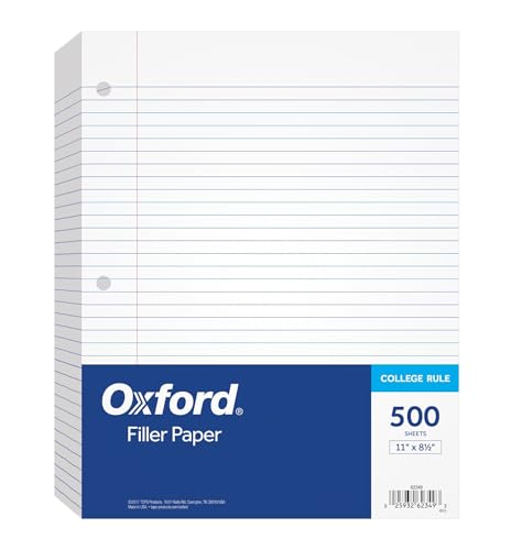 College Rule Loose-Leaf Paper, 500 Sheets, White