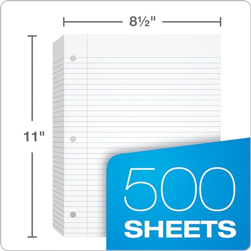College Rule Loose-Leaf Paper, 500 Sheets, White
