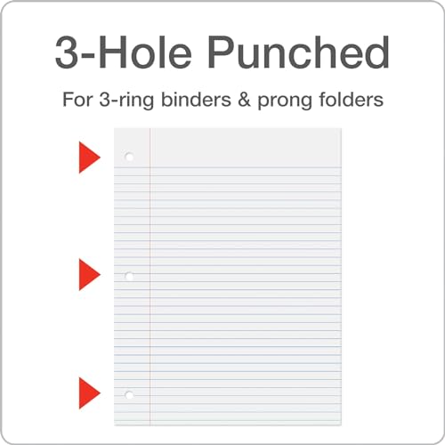 College Rule Loose-Leaf Paper, 500 Sheets, White
