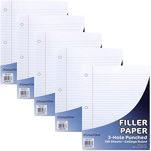 50-Pack Reinforced College Ruled Loose Leaf Paper