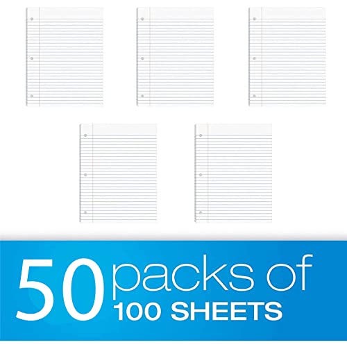 50-Pack Reinforced College Ruled Loose Leaf Paper