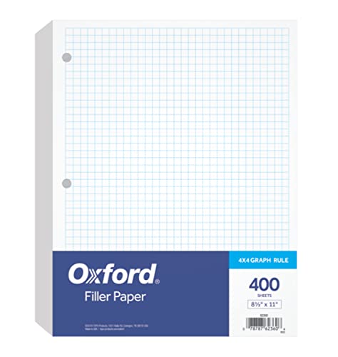 Oxford Graph Rule Loose-Leaf Paper, 400 Sheets