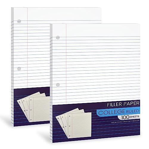 College Ruled Loose Leaf Notebook Paper - 200 Sheets