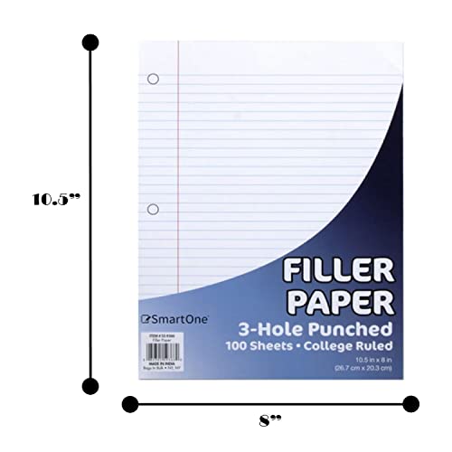 50-Pack Reinforced College Ruled Loose Leaf Paper