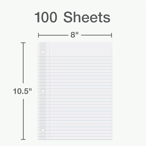 Oxford Wide Rule Reinforced Loose Leaf Paper, 100 Sheets
