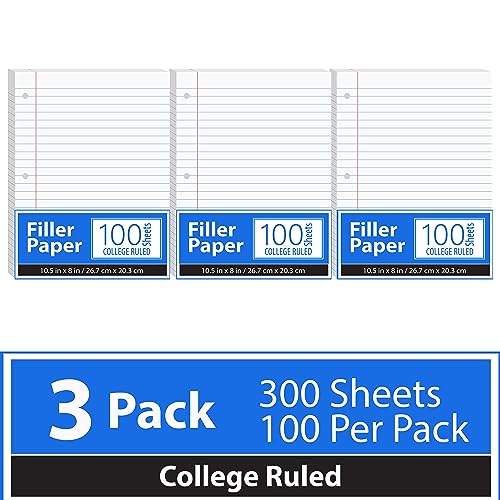 College Ruled Loose Leaf Notebook Paper Set