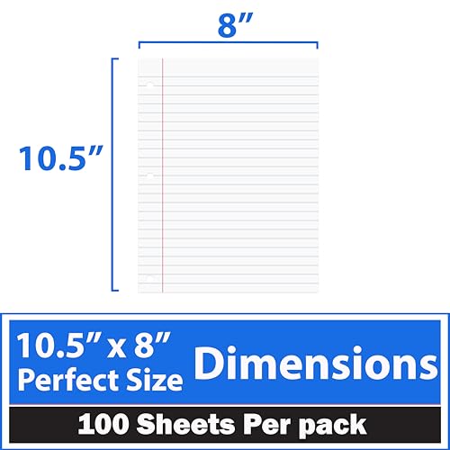 College Ruled Loose Leaf Notebook Paper Set