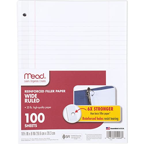 Mead Wide Ruled Loose Leaf Paper, 100 Sheets