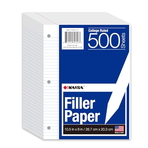 KAISA 500 Sheets College Ruled Loose Leaf Paper