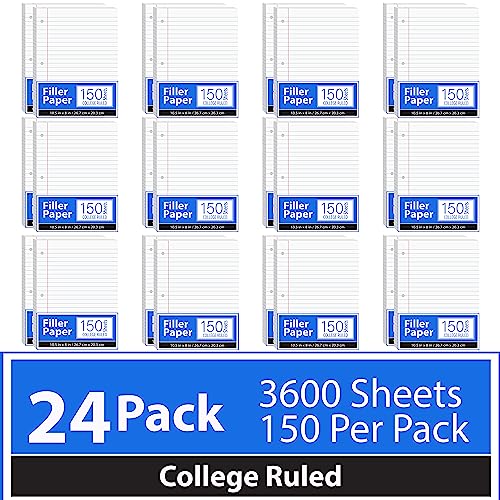 College Ruled Loose Leaf Notebook Paper, 150 Sheets