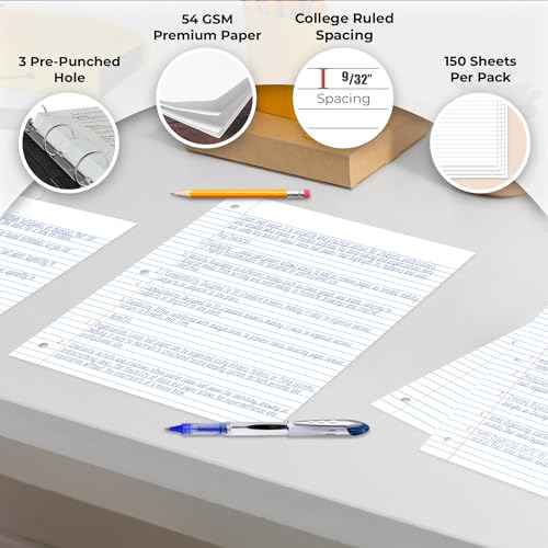 Rosmonde College Ruled Loose Leaf Paper - 3 Pack