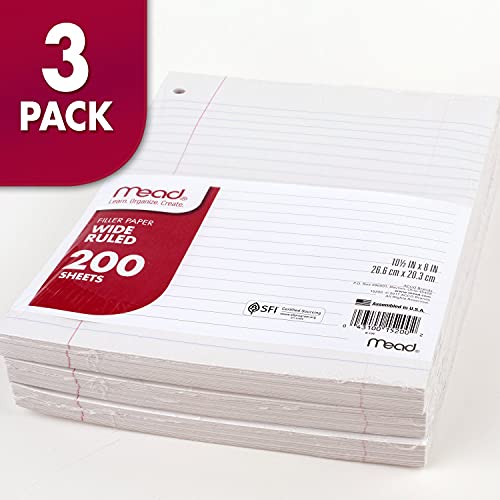 Mead Wide Ruled Loose Leaf Paper, Pack of 3