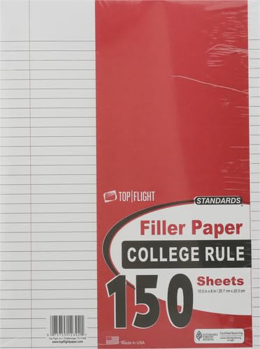 Top Flight College Rule Filler Paper, 150 Sheets
