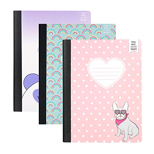 Yoobi 3-Pack Cute Kids Composition Notebooks