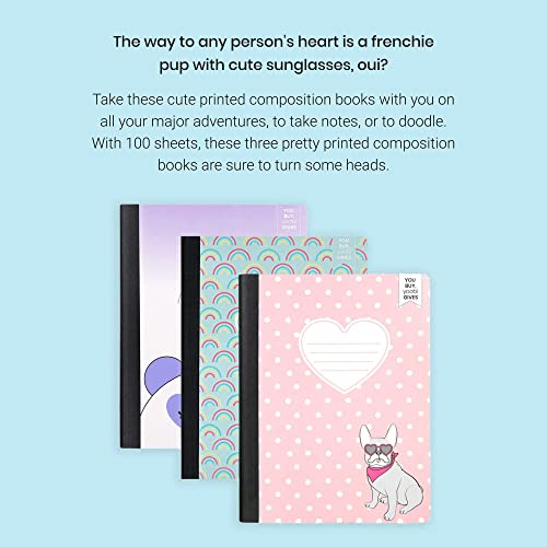 Yoobi 3-Pack Cute Kids Composition Notebooks