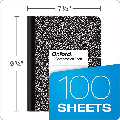 Black Marble Oxford Composition Notebooks, 12 Pack