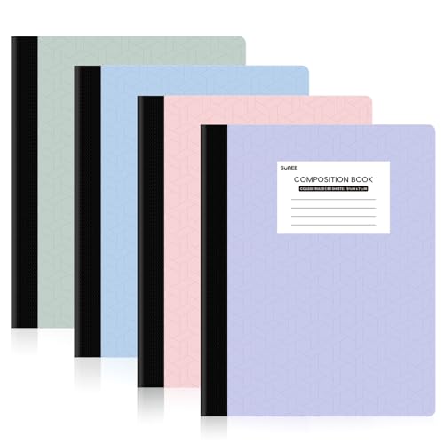 SUNEE College Ruled Composition Notebooks - 4 Pack