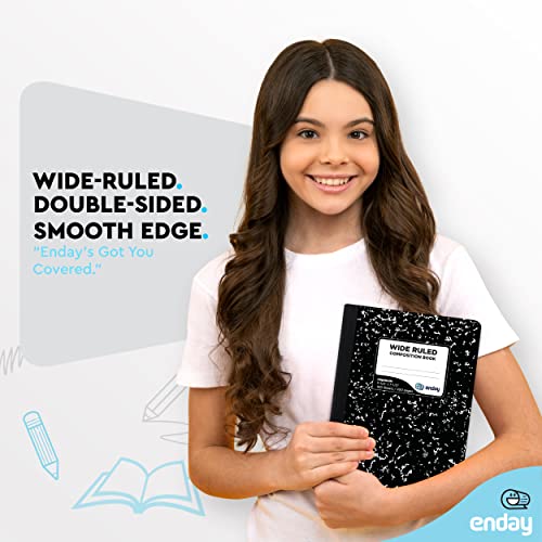 Emraw Black and White Marble Composition Notebooks - 2 Pack