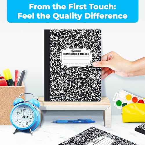 50-Pack Black Marble Composition Notebooks - College Ruled
