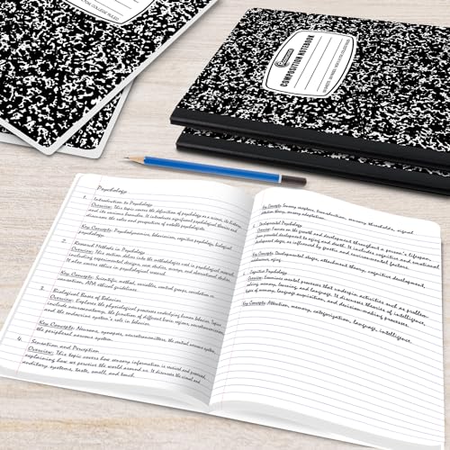 50-Pack Black Marble Composition Notebooks - College Ruled