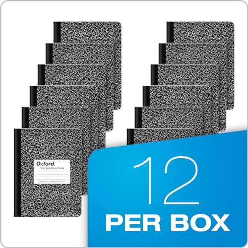 Black Marble Oxford Composition Notebooks, 12 Pack