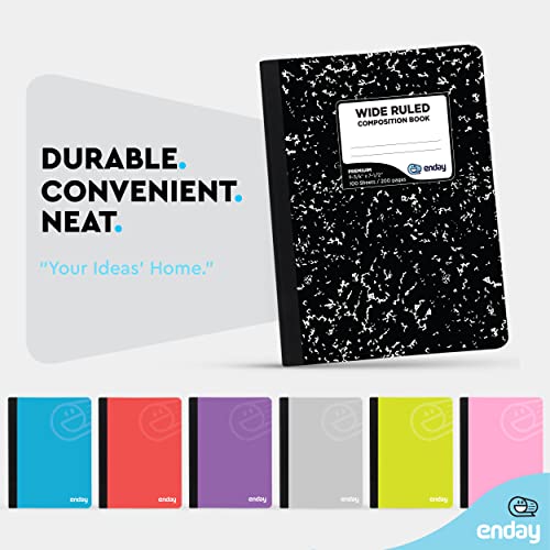 Emraw Black and White Marble Composition Notebooks - 2 Pack